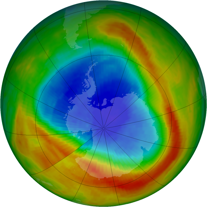Antarctic ozone map for 09 October 1988